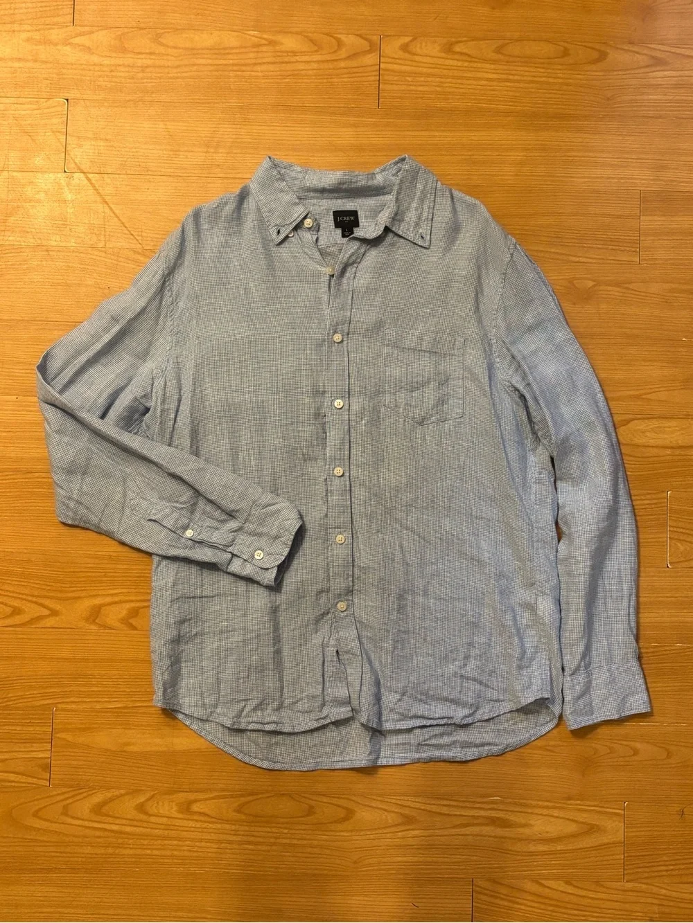 J. Crew Light Blue Linen Button-Down Shirt